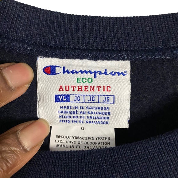 Champion Eco Authentic Navy Crewneck Sweatshirt - Picture 5 of 7